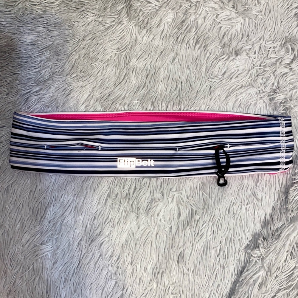 FlipBelt, Multi Stripe/Pink, Large